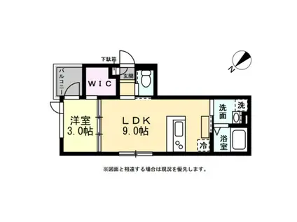 富山市神通町アパート(1LDK/2階)の間取り写真