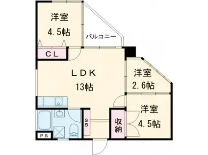 カーサ青葉台マンション(3LDK/7階)の間取り写真