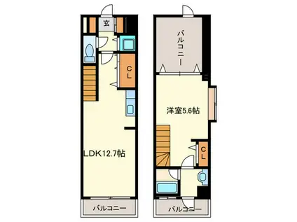 レキシントン・スクエア桜坂(1LDK/6階)の間取り写真