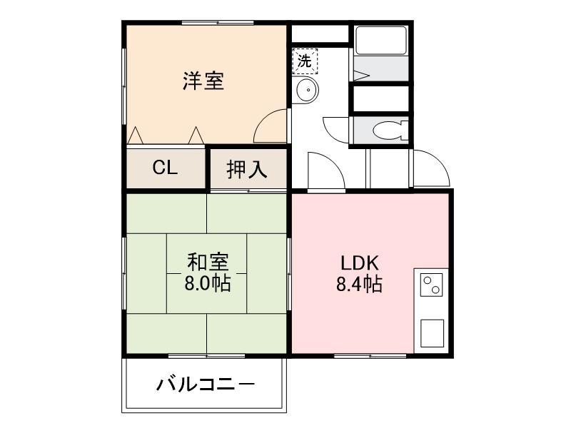 カームネスト14 A・B・C(2LDK/2階)の間取り写真