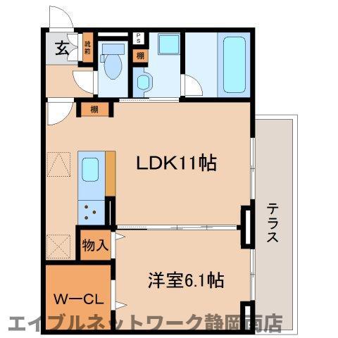 フレッサ(1LDK/1階)の間取り写真