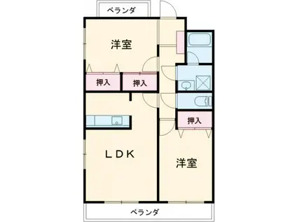 スーペリア松田I(2LDK/3階)の間取り写真