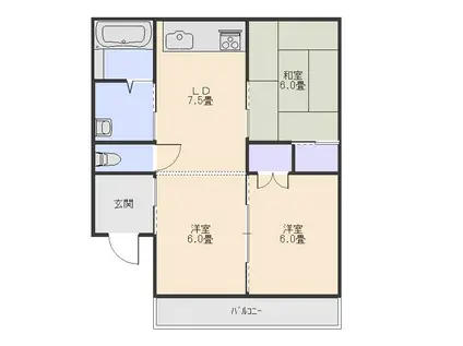 井上ハイツ(2LDK/2階)の間取り写真