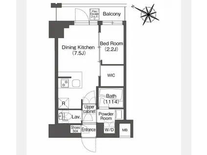 コンフォリア二葉(1DK/4階)の間取り写真