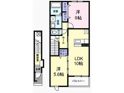 グリーンロード南平(2LDK/2階)の間取り写真