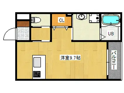 LE RIVAGE大町東(ワンルーム/3階)の間取り写真