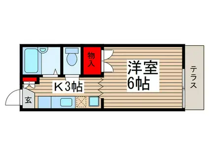 ヴェルドミール(1K/1階)の間取り写真