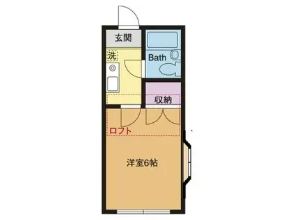 サンハイツ妻田A(1K/2階)の間取り写真