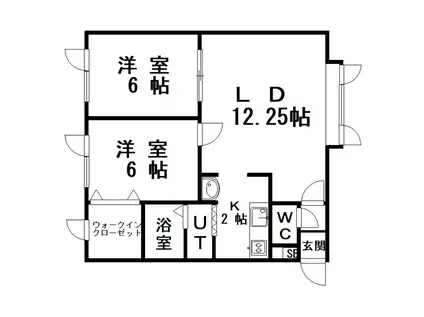 アルファハイツ(2LDK/1階)の間取り写真