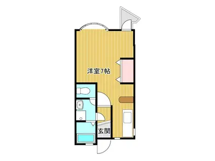 シャングリラロイヤルシティ下荒田(1K/5階)の間取り写真