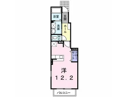 アヴニールI(ワンルーム/1階)の間取り写真