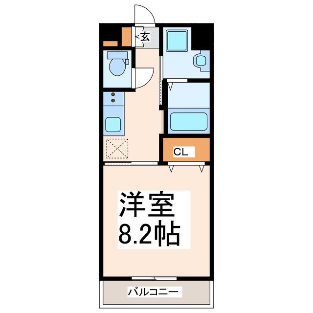 ホワイトステージ・熊本西(1K/3階)の間取り写真