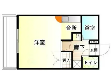 ジャルダンフリューリードーソンII(1K/2階)の間取り写真