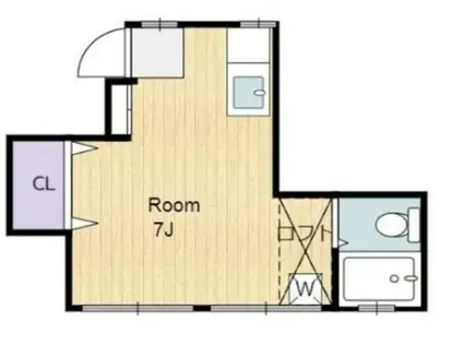 シーガルハイツ(ワンルーム/1階)の間取り写真