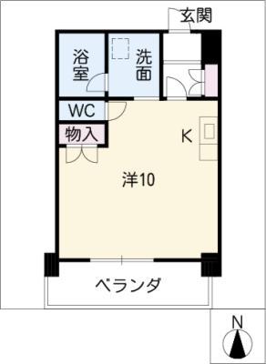 メゾンドクマダ(ワンルーム/6階)の間取り写真