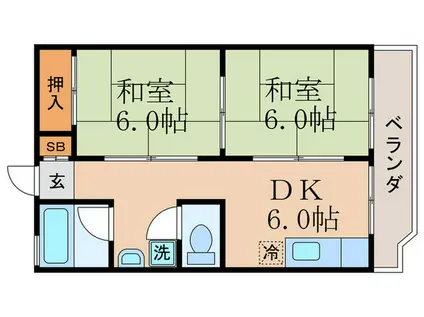 日新ハウス(2DK/3階)の間取り写真