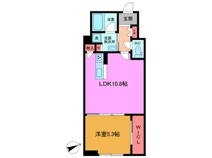 COCODO矢切(1LDK/1階)の間取り写真
