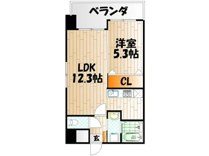 VOLUME.5(1LDK/10階)の間取り写真