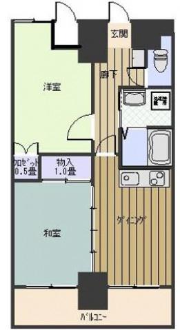 ライオンズマンション平和公園(2LDK/4階)の間取り写真