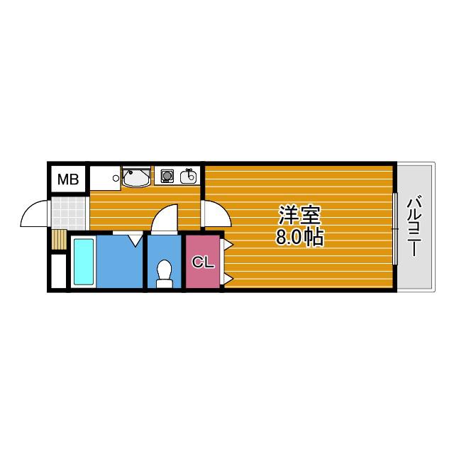 セイント(1K/1階)の間取り写真