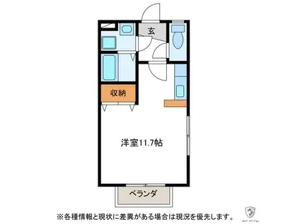 トスカーナ I(ワンルーム/2階)の間取り写真