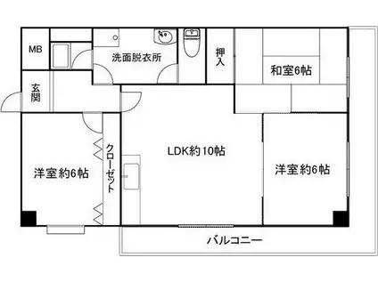 キャニオンアングル(3LDK/4階)の間取り写真