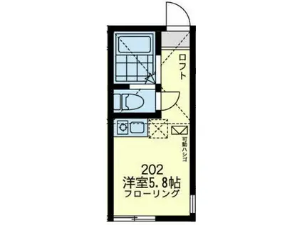 サザンローズ野毛山公園(ワンルーム/2階)の間取り写真