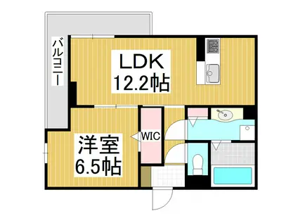 THREE(1LDK/1階)の間取り写真