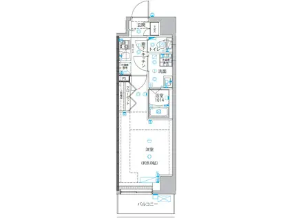 ユリカロゼ五反野III(1K/6階)の間取り写真