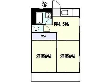 ハイツ兼信(2DK/3階)の間取り写真