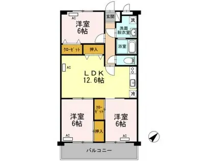 メゾンド篠崎(3LDK/1階)の間取り写真