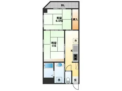 サンシャイン富士見(2K/3階)の間取り写真