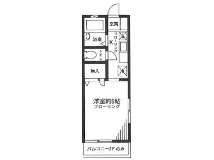 ベルハイツ(1K/1階)の間取り写真