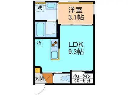 グローリー上関(1LDK/1階)の間取り写真