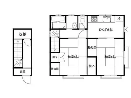 水木通アパート(2DK/1階)の間取り写真