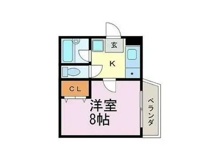 プロクシィスクエア安田通(1K/4階)の間取り写真