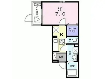 ハイツ ユベーレン(1K/2階)の間取り写真