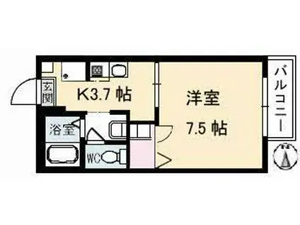 シャーメゾンウエスト(1K/2階)の間取り写真