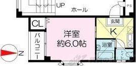 フローラルステージ同心町(1K/2階)の間取り写真