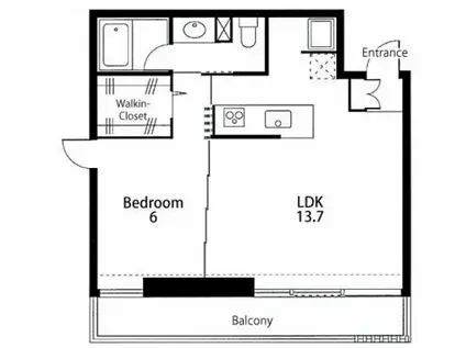 ヴィラロンド VILLA RONDO(1LDK/4階)の間取り写真