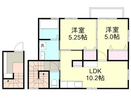 フォルティス四十瀬II(2LDK/2階)の間取り写真