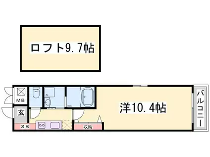 スマイルII番館(1SK/2階)の間取り写真