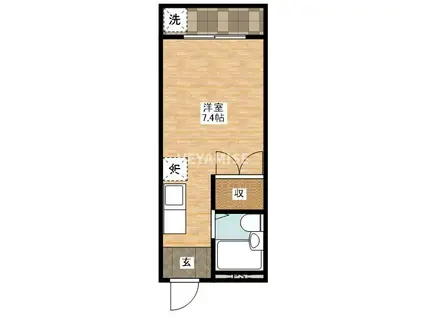 BEN匠7番館(ワンルーム/1階)の間取り写真