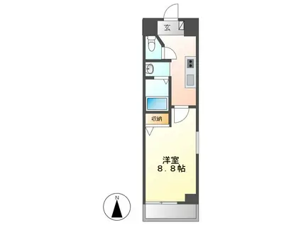 サンパティーク東片端(1K/10階)の間取り写真
