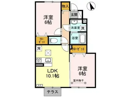 プリマヴェーラ(2LDK/1階)の間取り写真