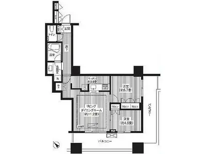 エアライズタワー(2LDK/6階)の間取り写真