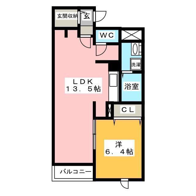 リジェール・K(1LDK/1階)の間取り写真