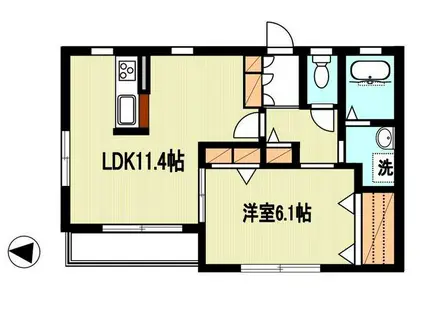 パインクレスト(1LDK/1階)の間取り写真