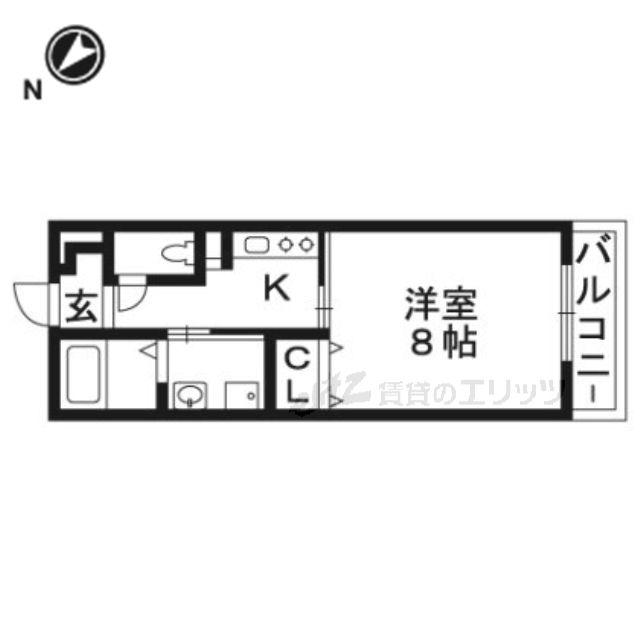 ネクスプロス千里丘(1K/2階)の間取り写真