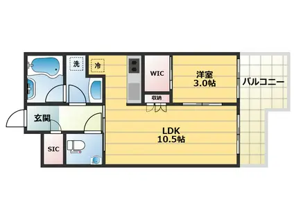 アドレシア(1LDK/7階)の間取り写真